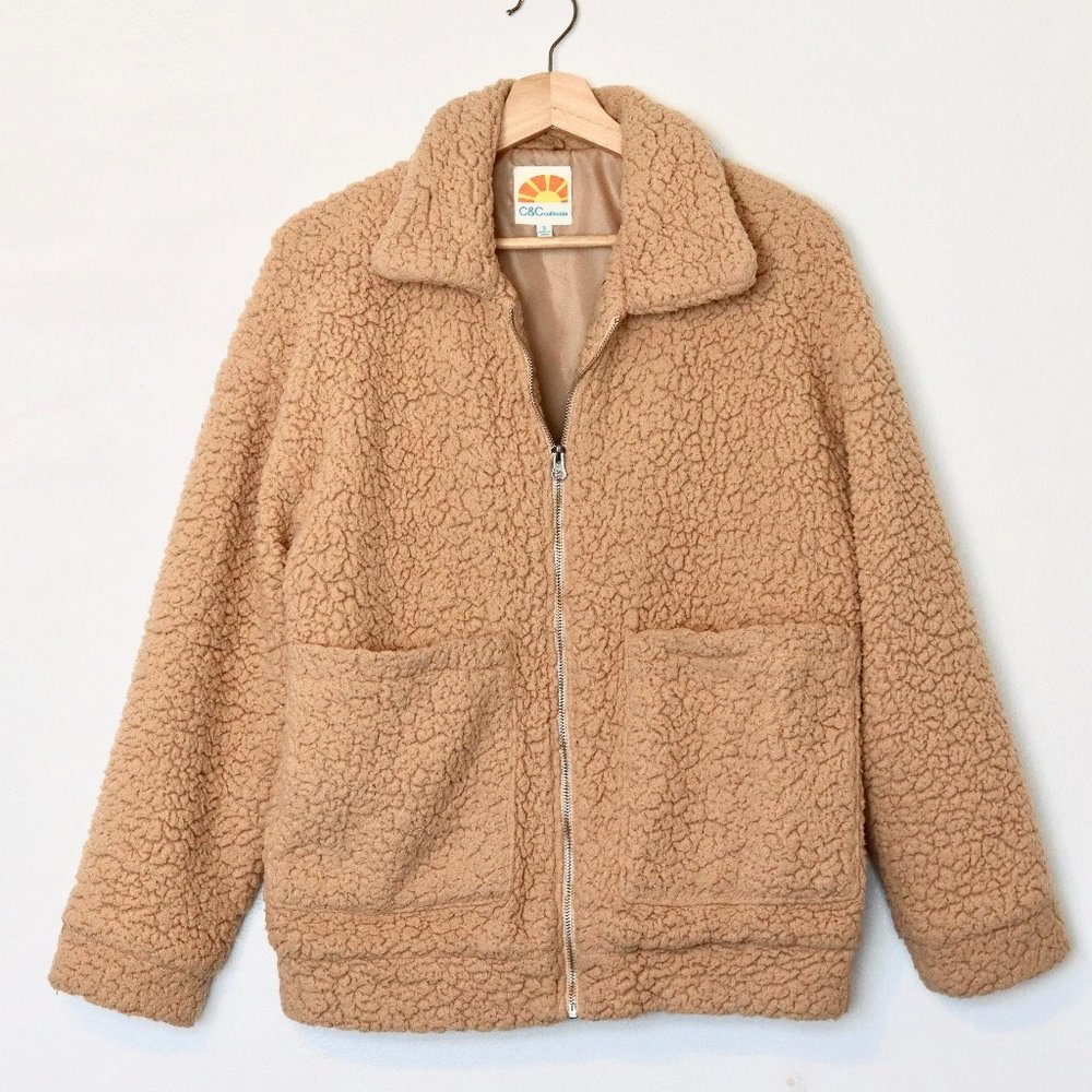 C & C california tan teddy sherpa jacket